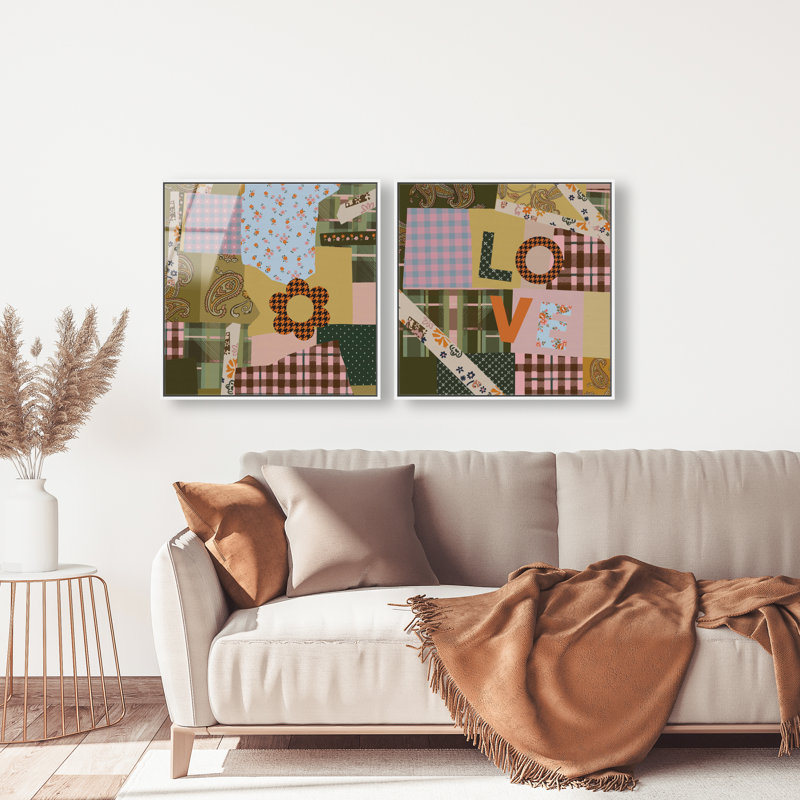 Retro Scarf Set High-Gloss Frameless Acrylic Glass Wall Art Typography and Symbols Print by Oliver Gal, Ready to Hang, 12 x 12