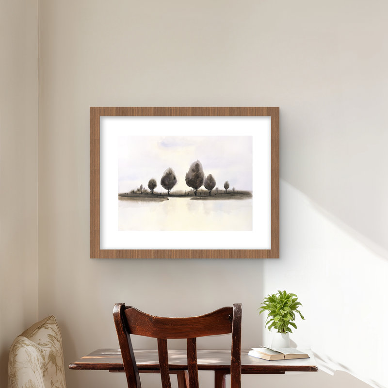 «Abstract Landscape of Trees» - reproduction matte encadrée brune