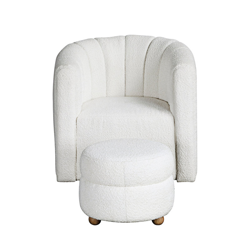 Chaise pivotante avec repose-pieds, Blanc