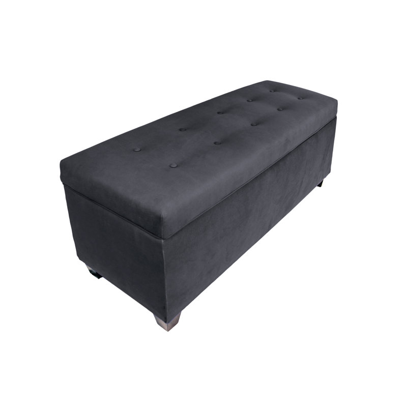 Upholstered Storage Bench, Indigo