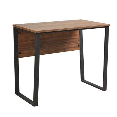 Bureau de travail: 38 po x 22 po x 30 po, plateau café foncé et pieds en métal, procurant amplement d'espace et de stabilité pour des pieds de finition spacieux pour un espace de travail créatif