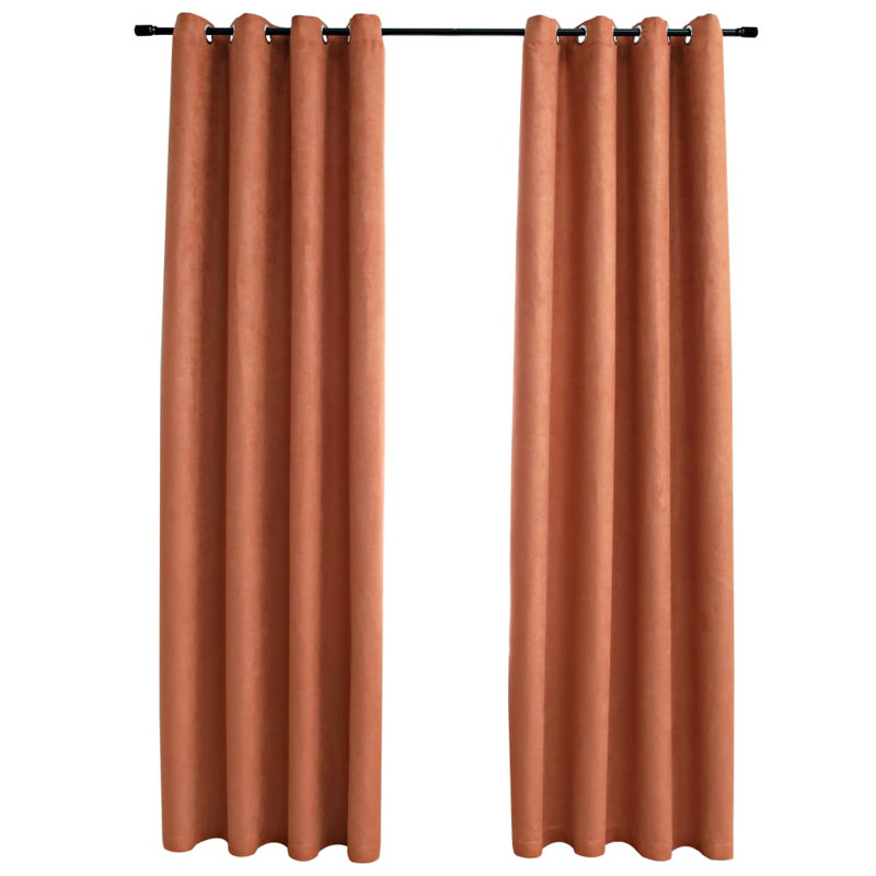 Azurah Blackout Curtain Pair, Width 140 x Drop 175cm, Rust
