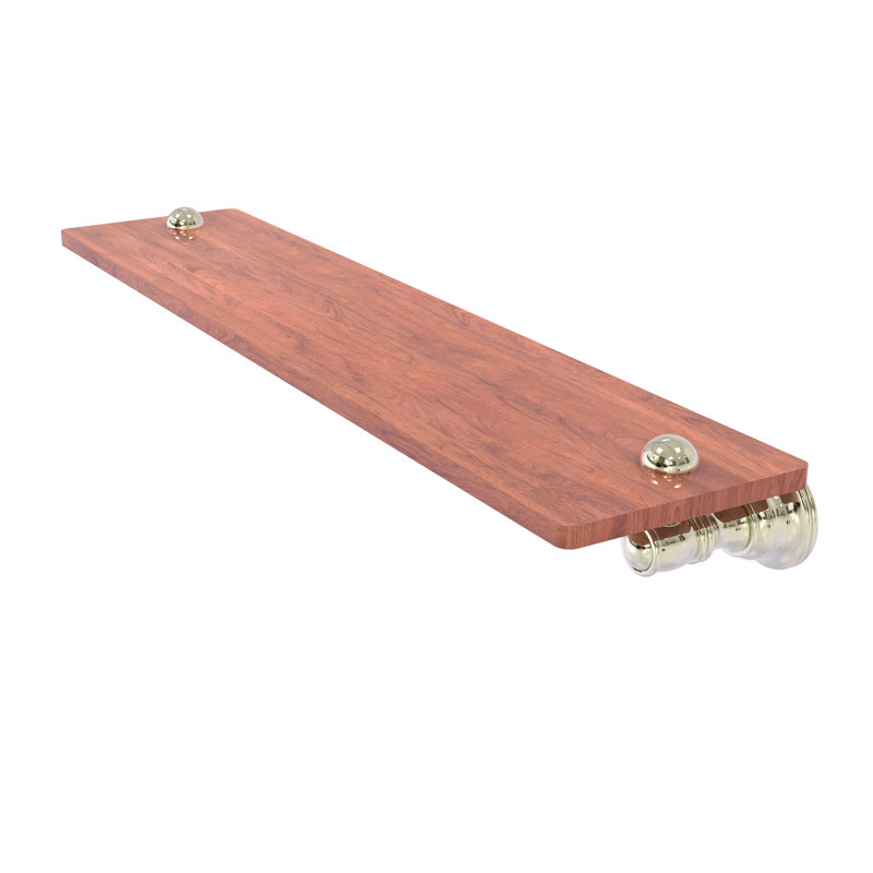 Freyja Ironwood Bracket Shelf, Polished Nickel, 2.4" H x 22" W x 5.54" D