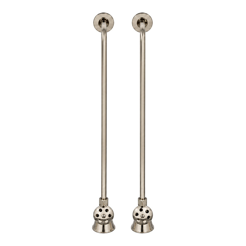 Ensemble d'alimentation de baignoire avec tubulure simple, Nickel poli