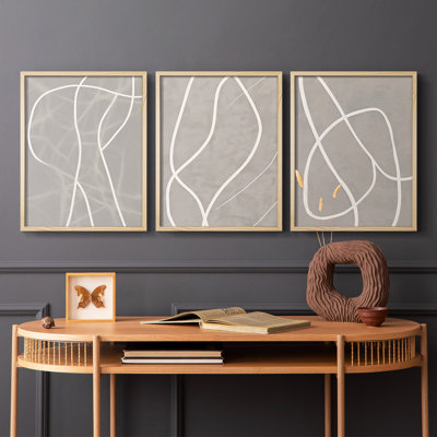 Abstract  Series  CXCIII  -Set Of 3 Framed Giclee Prints -Ready to Hang