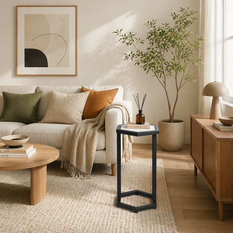 Ensemble de 2 tables d'appoint en marbre