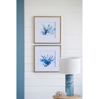 «Coral», ensemble de 2 reproductions d'art sur verre encadrées