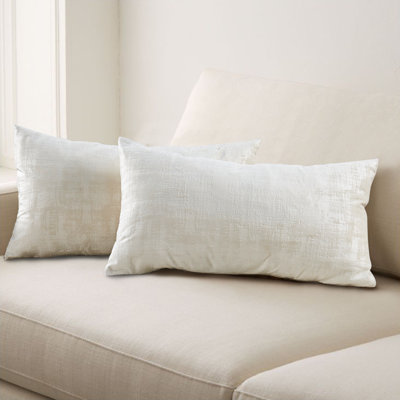 Housse de coussin rectangulaire en velours texturé