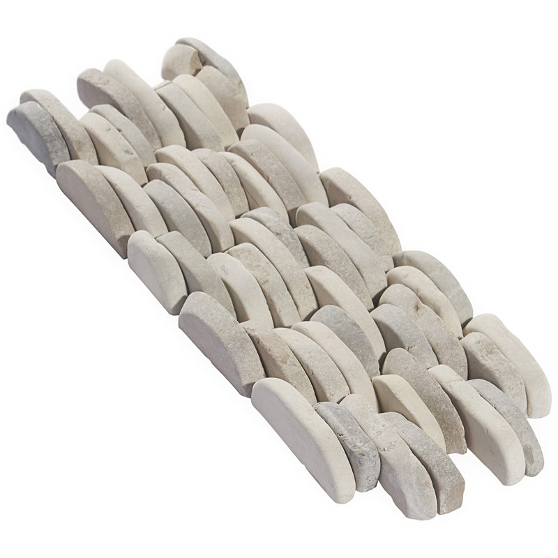 Picturesque 11 in. x 4 in. Stacked Sliced Wall Mosaic, Light Blend