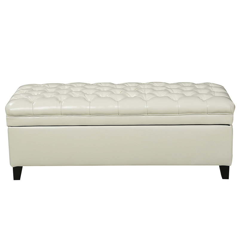 OTTOMAN DE RANGEMENT JULiana, Ivoire ivoire