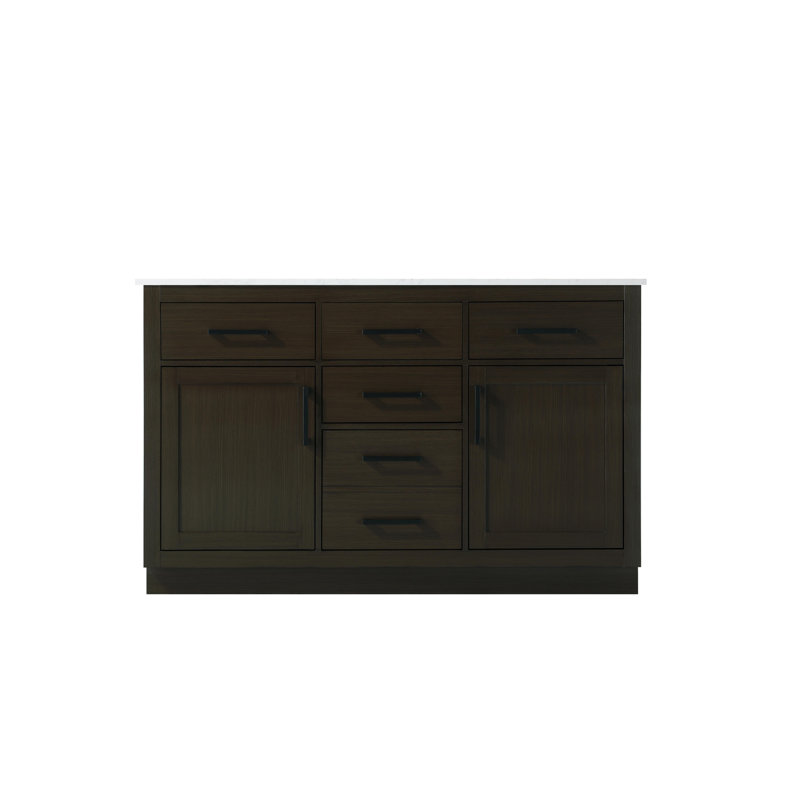 Ahner 54 inch Double Bathroom Vanity, Mocha Brown