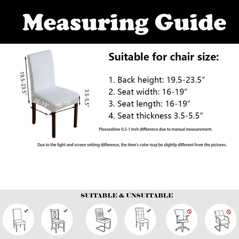 4 housses de chaise imperméables, housses de chaise de salle à manger, housses de chaise Parsons pour la cuisine, Blanc