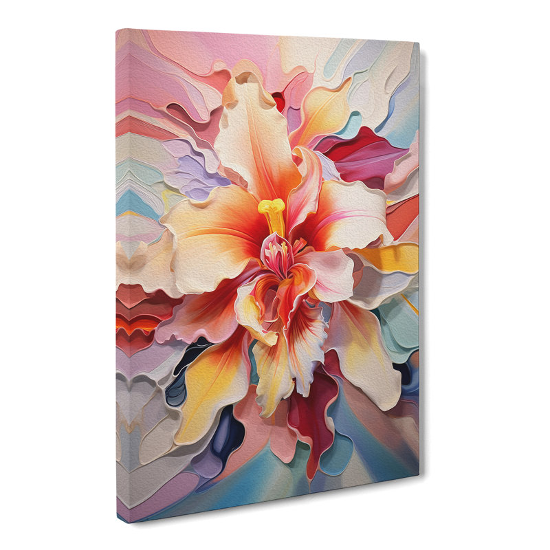 Orchid Flower Contemporary - No Frame Print, 60cm H x 40cm W x 3cm D