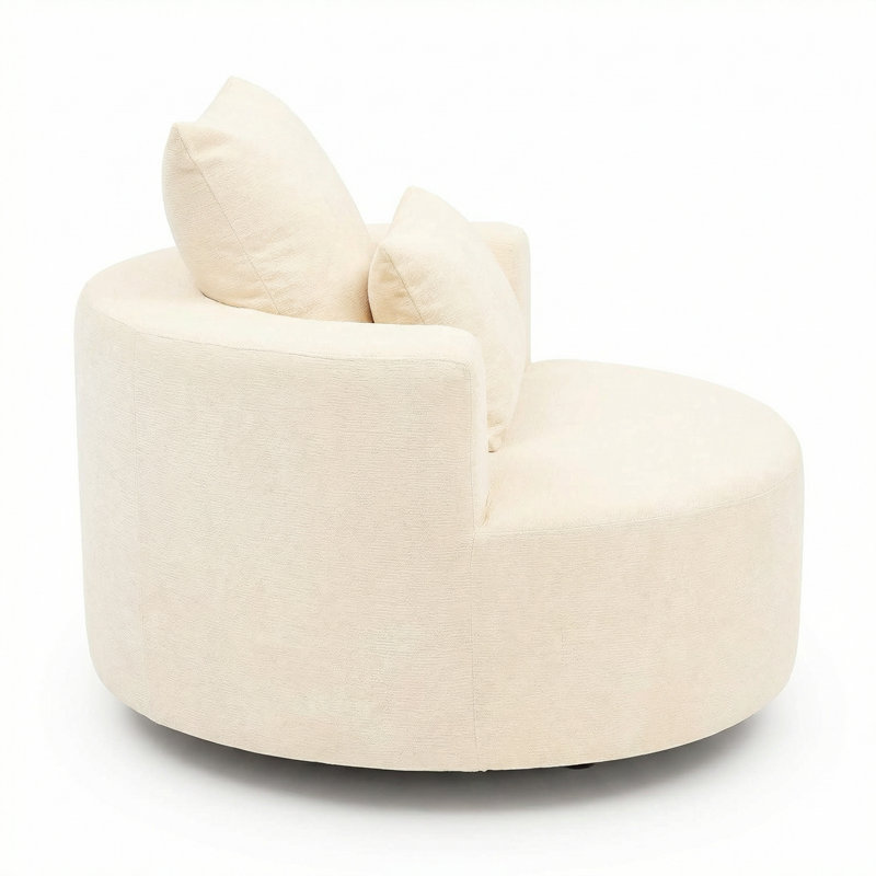 Fauteuil demi-tonneau pivotant de 40 po, Beige