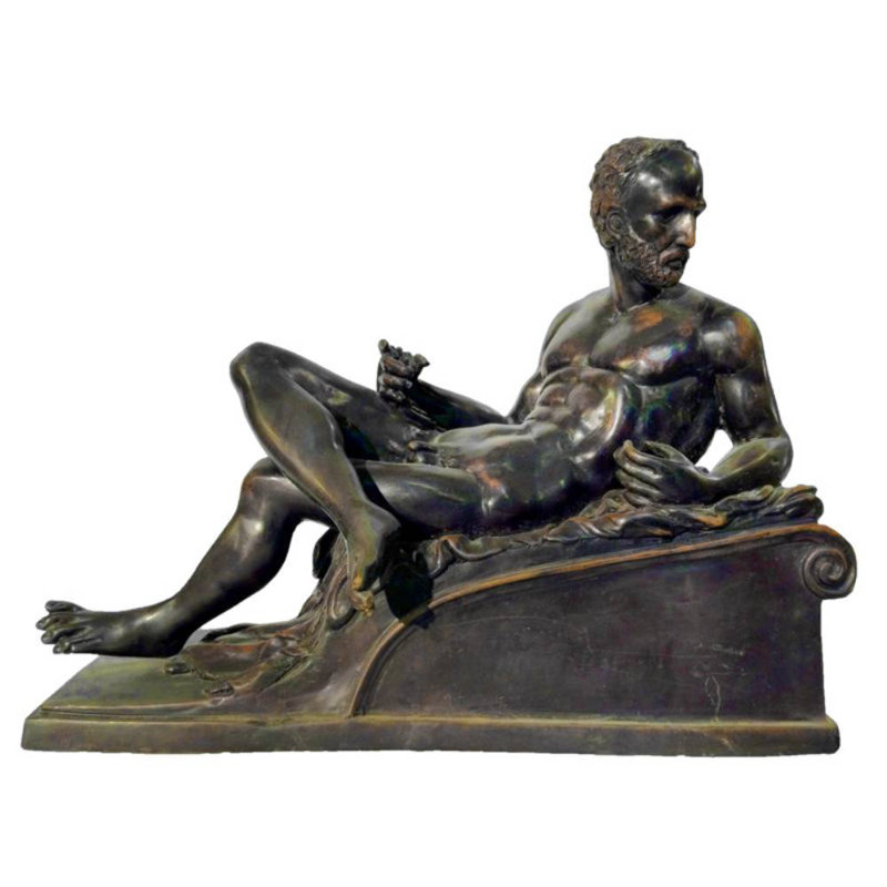 Bronze Nude Man Table Top Sculpture