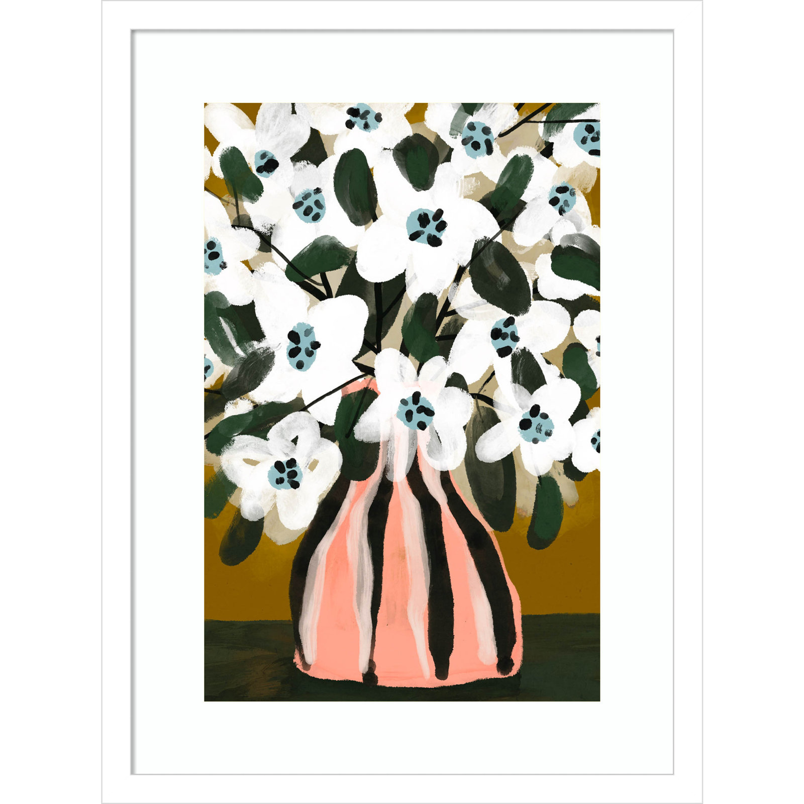 Galya "Pastel Flower Impression No. 9" Print, 21" H x 16" W, White