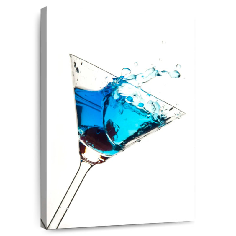 Blue Martini Spill, 12" H x 8" W