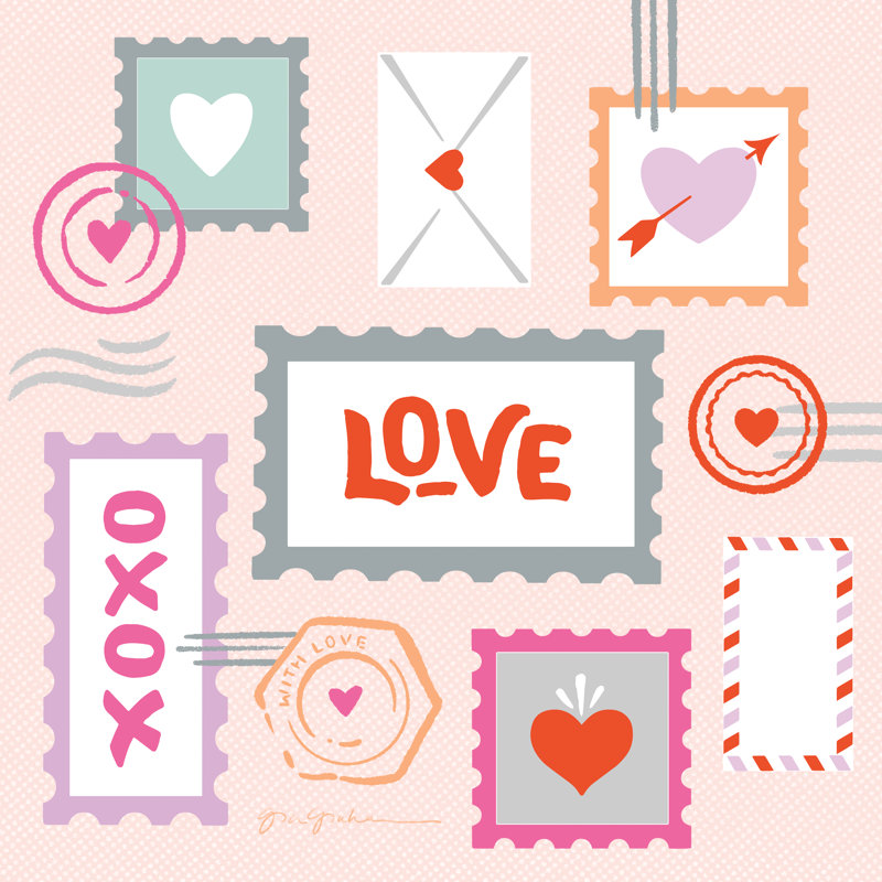 Just My Type V by Gia Graham - Wrapped Canvas Art Prints, 30cm H x 30cm W x 3.8cm D