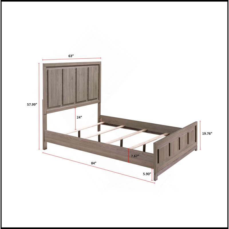 Finition en chêne gris apaisant au design élégant et minimaliste de 1 lit à panneau contemporain
