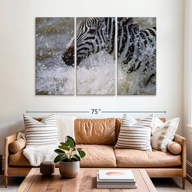 Brampt Zebra Splash, 42" H x 65" W