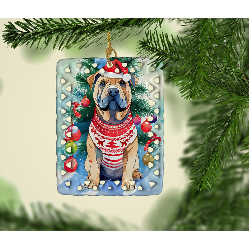 Ornement en porcelaine Shar Pei Christmas, Shar Pei 3644