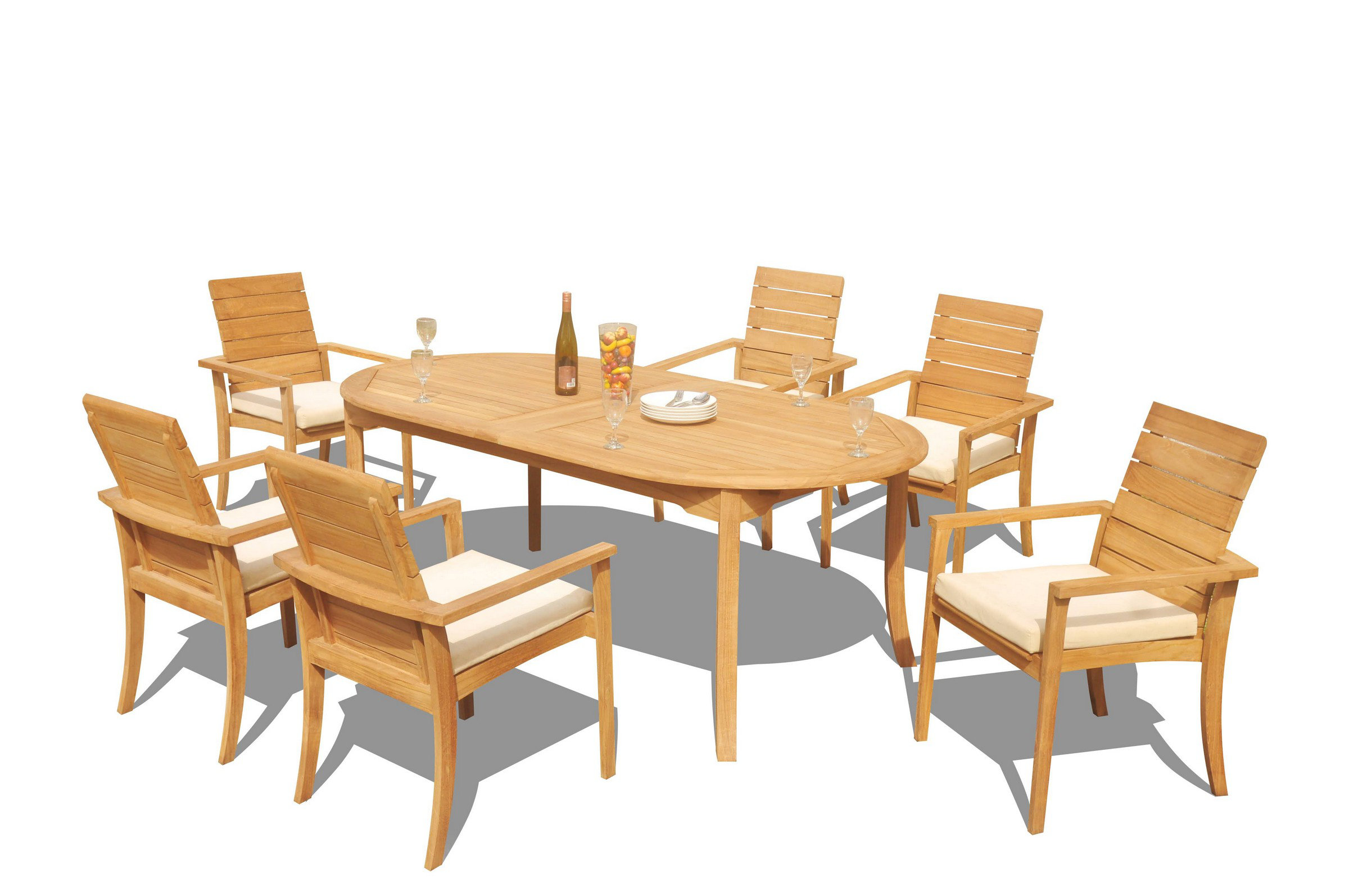 Teak Smith Algrave 6 - Person Oval Teak Outdoor Dining Set | Wayfair