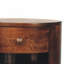 Table de chevet en bois noyer californien, 1 tiroir, 2 tablettes ouvertes, pieds nordiques, brun foncé