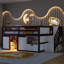 Lit de rangement pleine hauteur en bois, escalier moderne à DEL pour chambre d'enfant