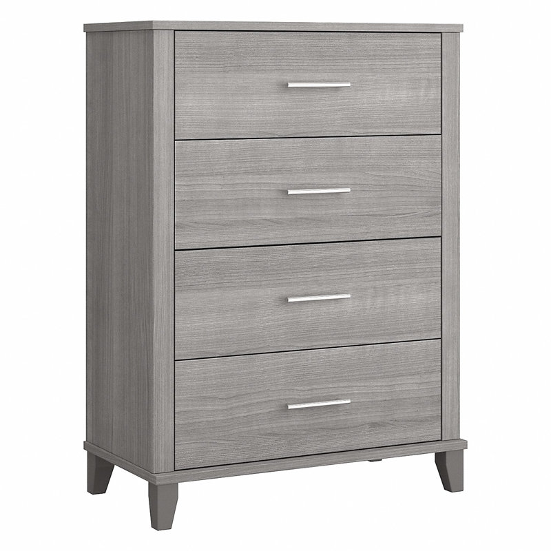 Commode 4 tiroirs Giovanna, Gris platine
