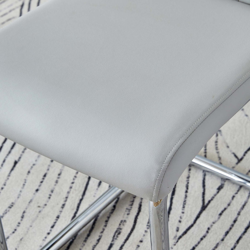 Chaises de salle à manger en similicuir, chaises d'appoint (ensemble de 8), Gris clair