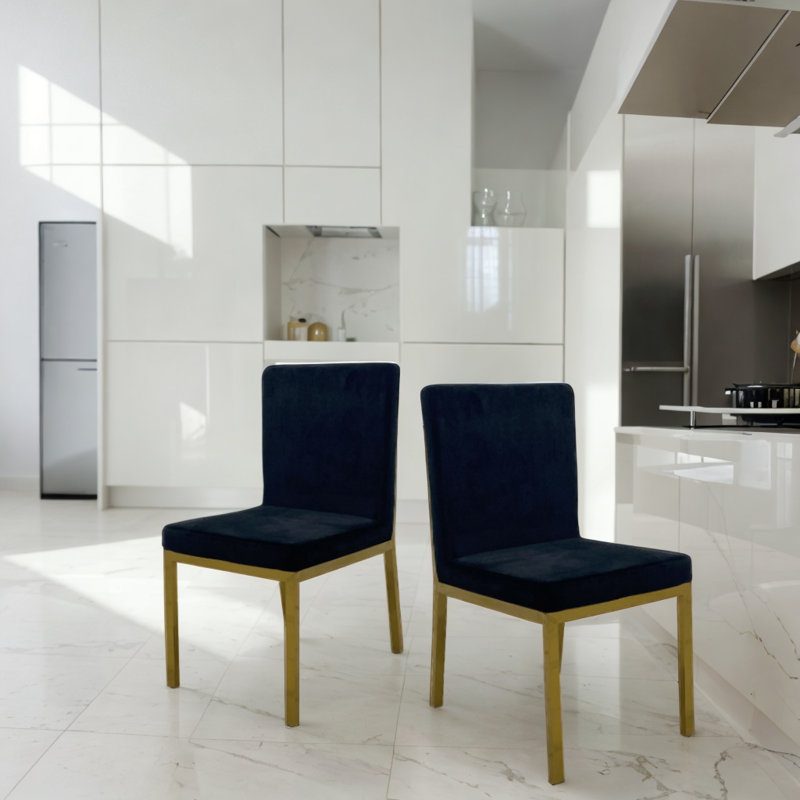 Chaise rembourrée en velours Nalayna