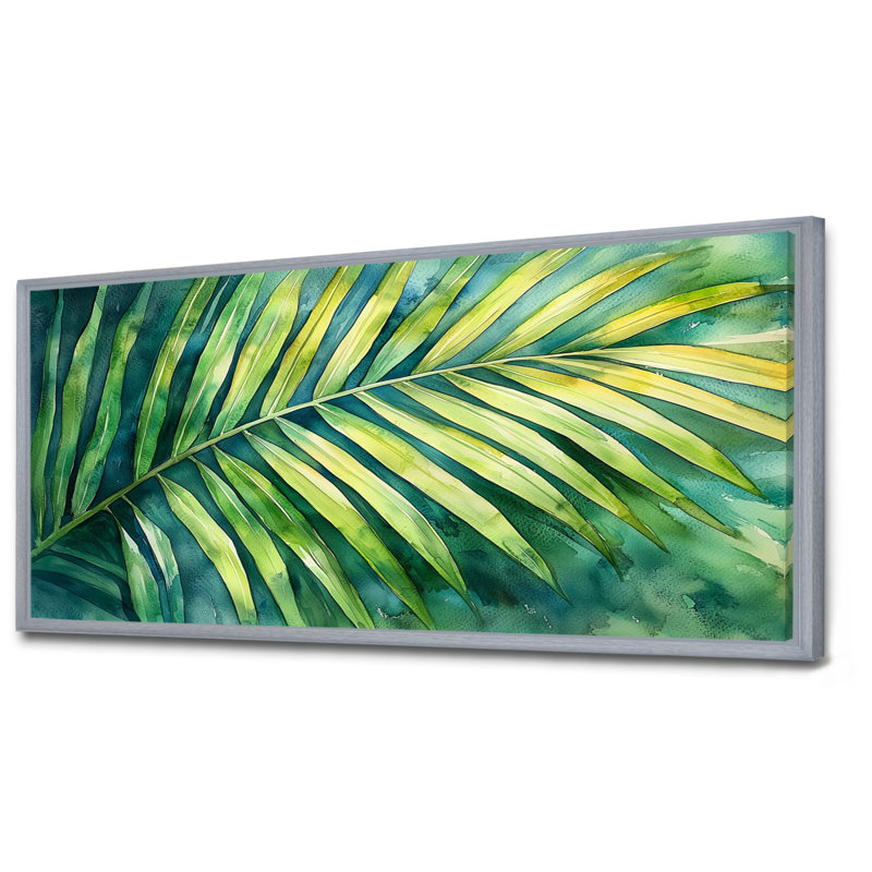 Corri Green Tropical Safari Palms III - palmiers et palmiers, art mural, H 28 po x l 60 po, Impression encadrée flottante