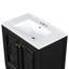 Ensemble de meuble-lavabo 60 po avec lavabo double, lavabo en céramique, portes à fermeture en douceur avec tablette, tiroir de rangement-126271313