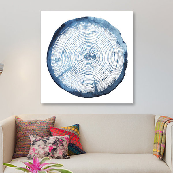 East Urban Home 'Tree Ring Overlay I' Graphic Art Print on Canvas ...