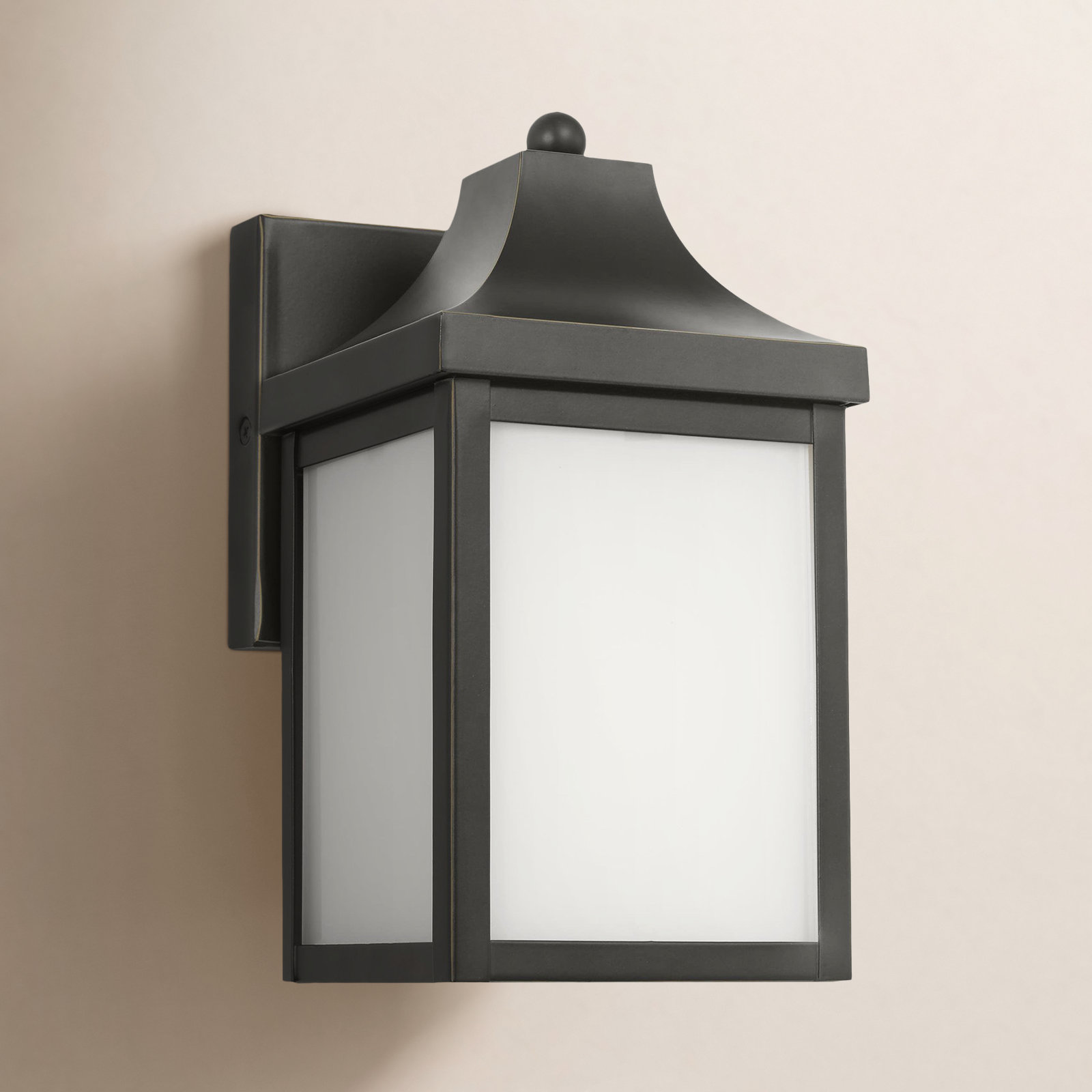 Single Light Outdoor Aluminum Wall Light, Antique Bronze, No
