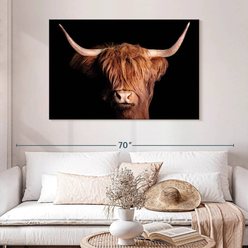 «Scottish Highland Cow», reproduction sur toile, H 32 po x l 48 po x P 1,25 po