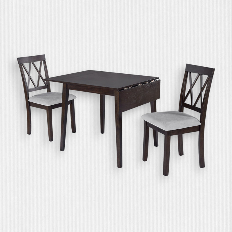 Ensemble de salle à manger pour 4 personnes avec abattant, Espresso