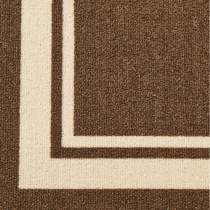 Tapis brun / blanc Katonah, Tapis de couloir 2 pi 2 po x 7 pi 6 po