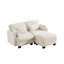 Canapé modulaire à compression en chenille avec repose-pieds, beige moderne