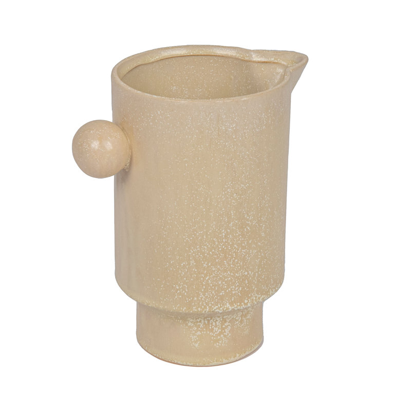 Hamon Stoneware Pitcher, 6.3" H x 3.8" W x 5.5" L, Gray