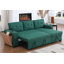 Canapé vert en forme de L avec accents en bois, conception convertible et rangement pour un confort accru et une efficacité accrue-958688810