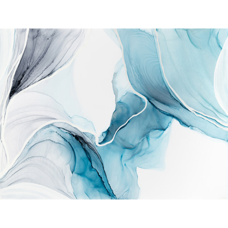 «Flowing Blue Ink», art mural sur toile abstraite, H 36 po x l 48 po x P 1,5 po
