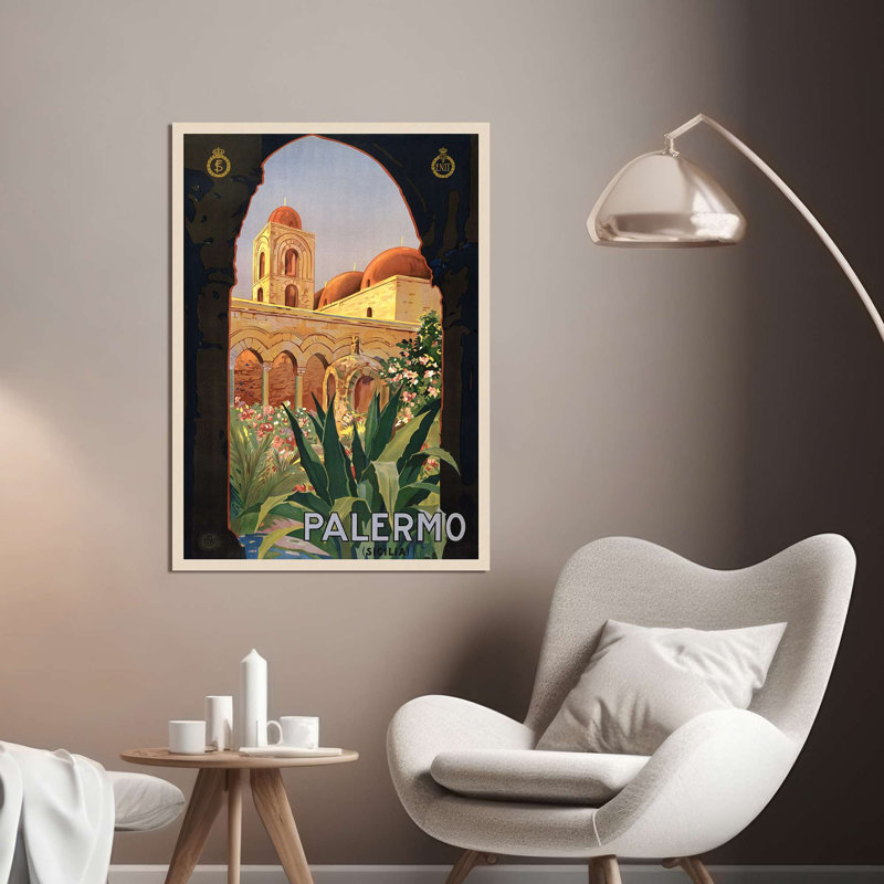 Vintage City Poster: Palermo, 1920 - Wrapped Canvas Print, 70cm H x 50cm W