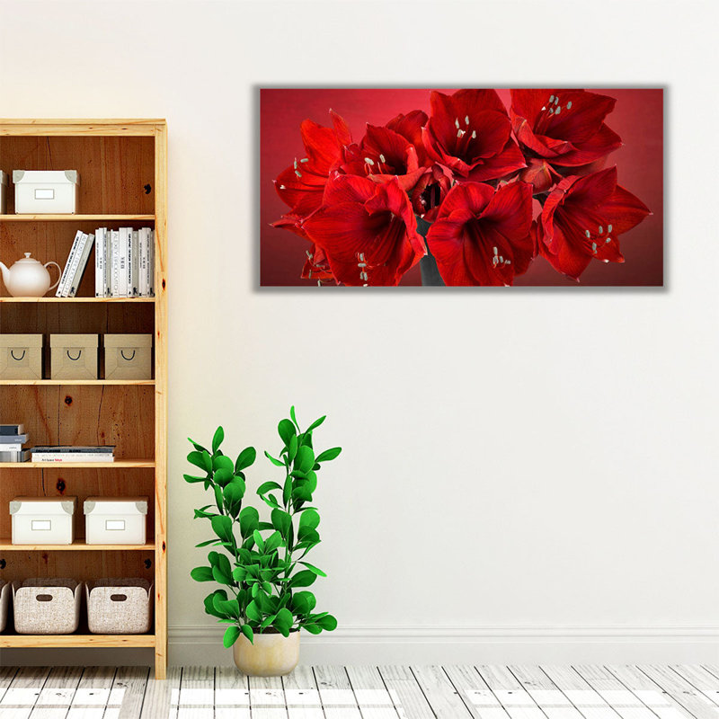 Amaryllis Flower 1 - reproduction d'art sur toile, H 12 po x l 24 po