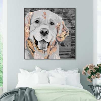 « love golden retriever », impression sur toile tendue
