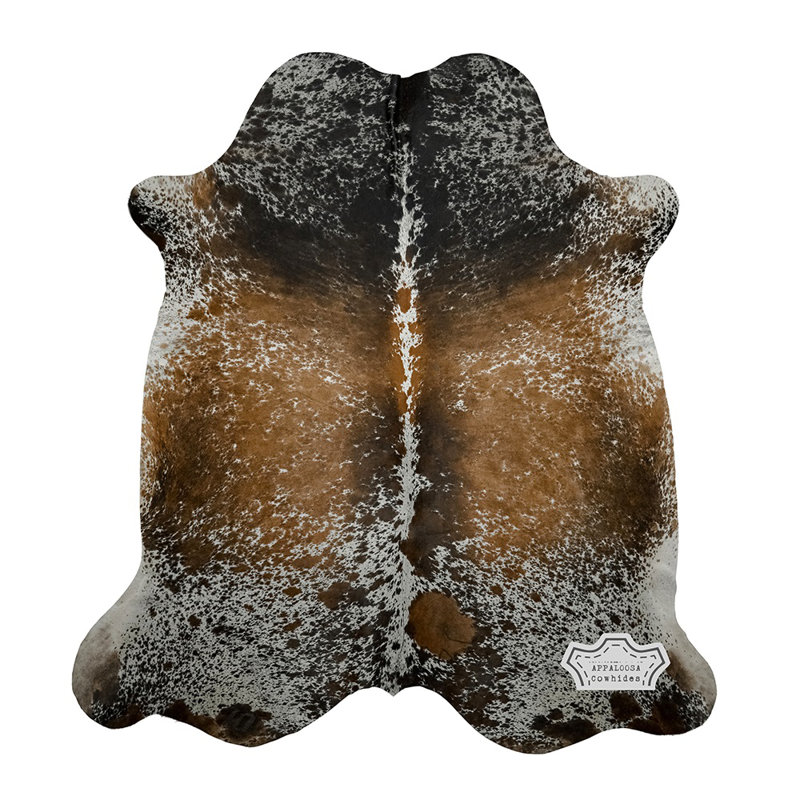Extra Large 6 × 8 ft Multicolor Speckled Cowhide Rug - 100% Genuine Leather - Natural Luxury Boho-Chic Accent