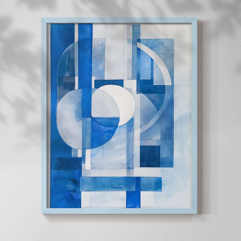 ABSTRACT Series XCVI - Impression encadrée de qualité supérieure - Prêt à être accroché - Aucun clou requis, Bleu