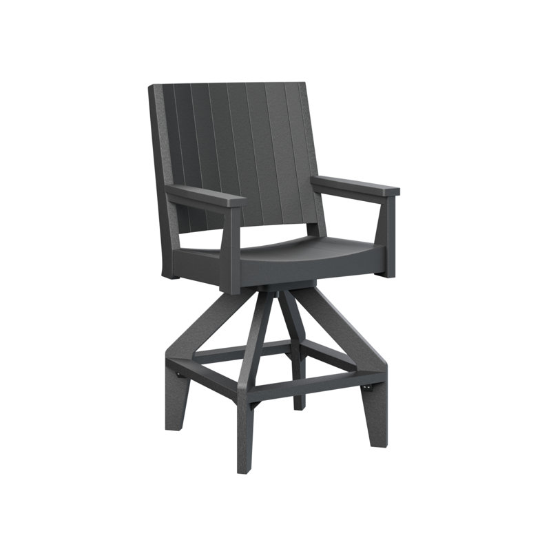 Berlin Gardens Mayhew Chat Extra Tall Swivel Chair, Black, 25.5"