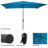 8 Piece Set Okemo Table w/6 Chairs 10"" Rectangular Umbrella (Blue)-90674570-122721491