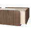 Table basse 31,5 po moderne en bois massif entièrement assemblée avec tiroirs
